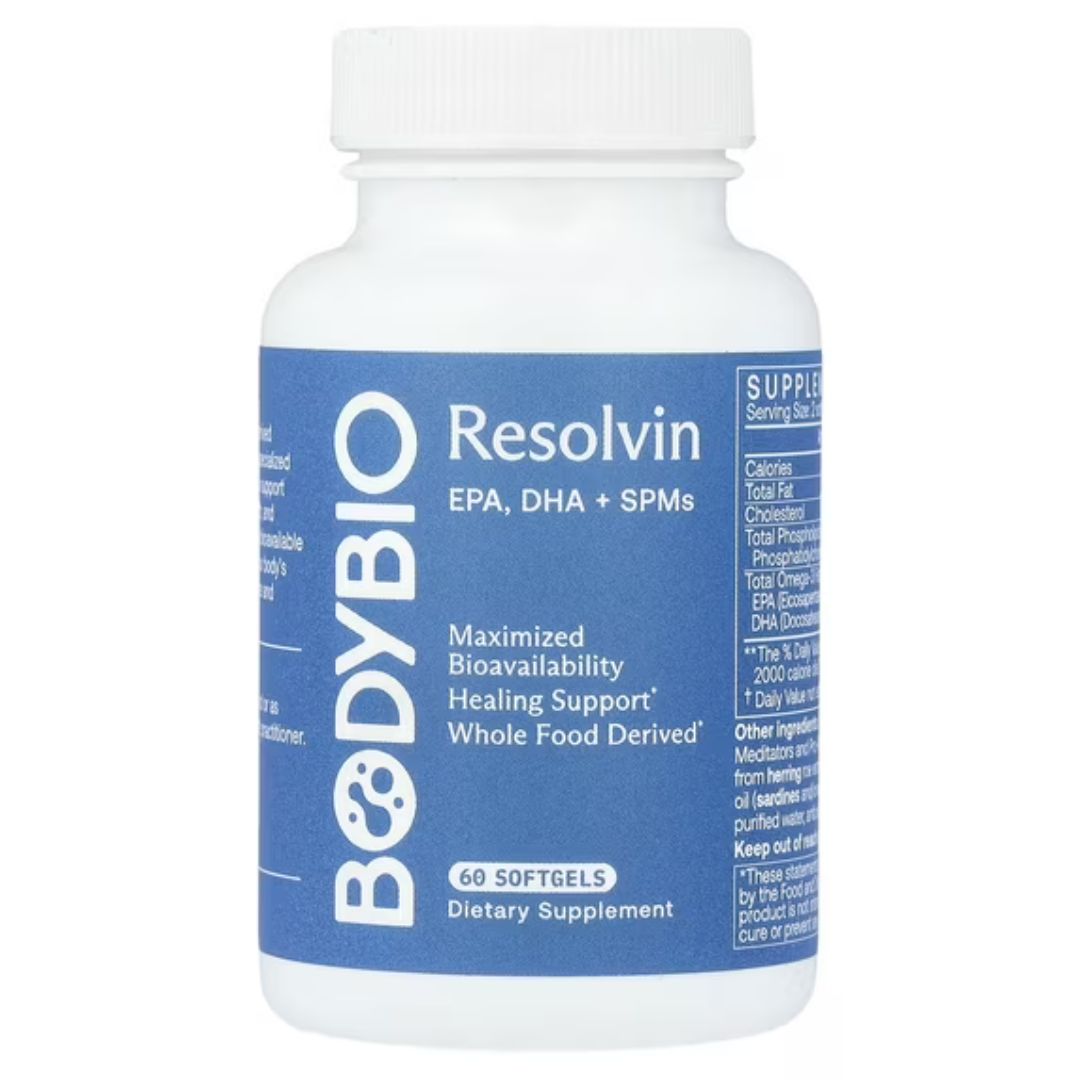 BodyBio Resolvin – EPA, DHA + SPMs Omega-3 Softgels – 60 Count – Inflammation, Brain & Heart Support