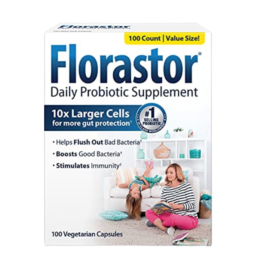 Daily Probiotic Supplement for Women and Men, Proven to Support Digestive Health, Saccharomyces Boulardii CNCM I-745 (100 Capsules), Pack of 2
