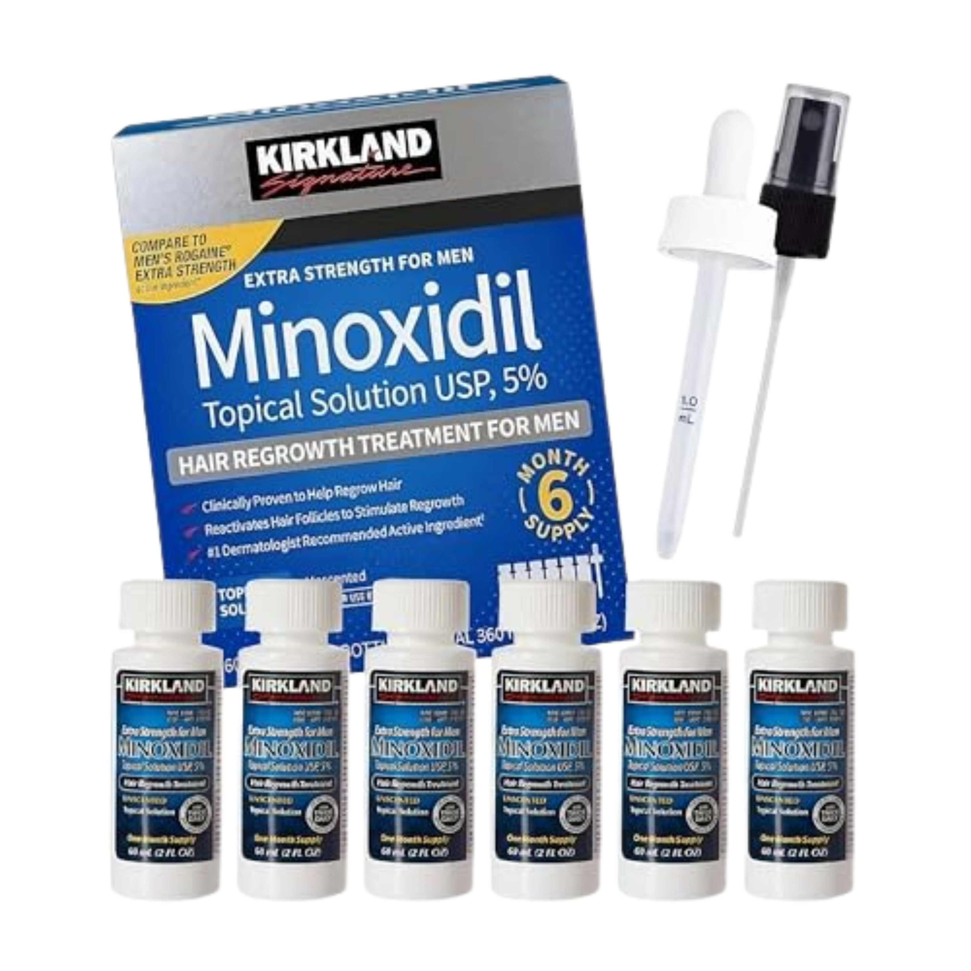 6 Months-Minoxidil 5% Topical Solution Extra Strength Hair Regrowth Treatment for Men,Sprayer Included-Hair Loss Regrowth - Total 12 Oz (6 Count)