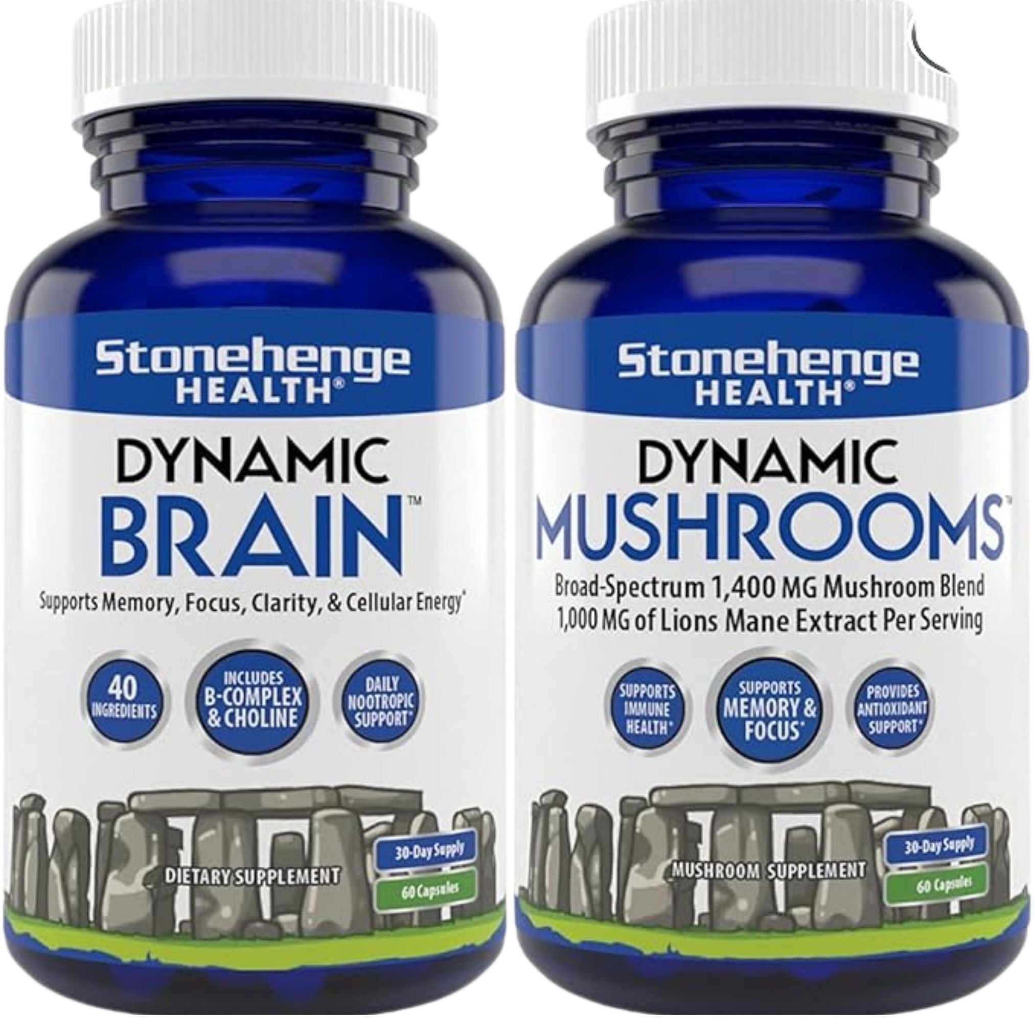 Stonehenge Health Dynamic Brain, Dynamic Mushrooms: Nootropics for Memory, Focus, Clarity Support