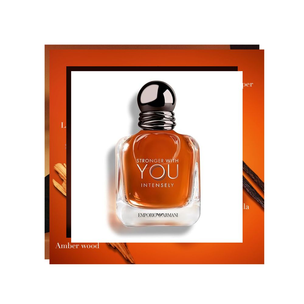 Armani Beauty - Stronger With You Intensely - Cologne for Men - Fougère Ambery Woody Men’s Fragrance - Pink Pepper, Lavender, Vanilla Notes