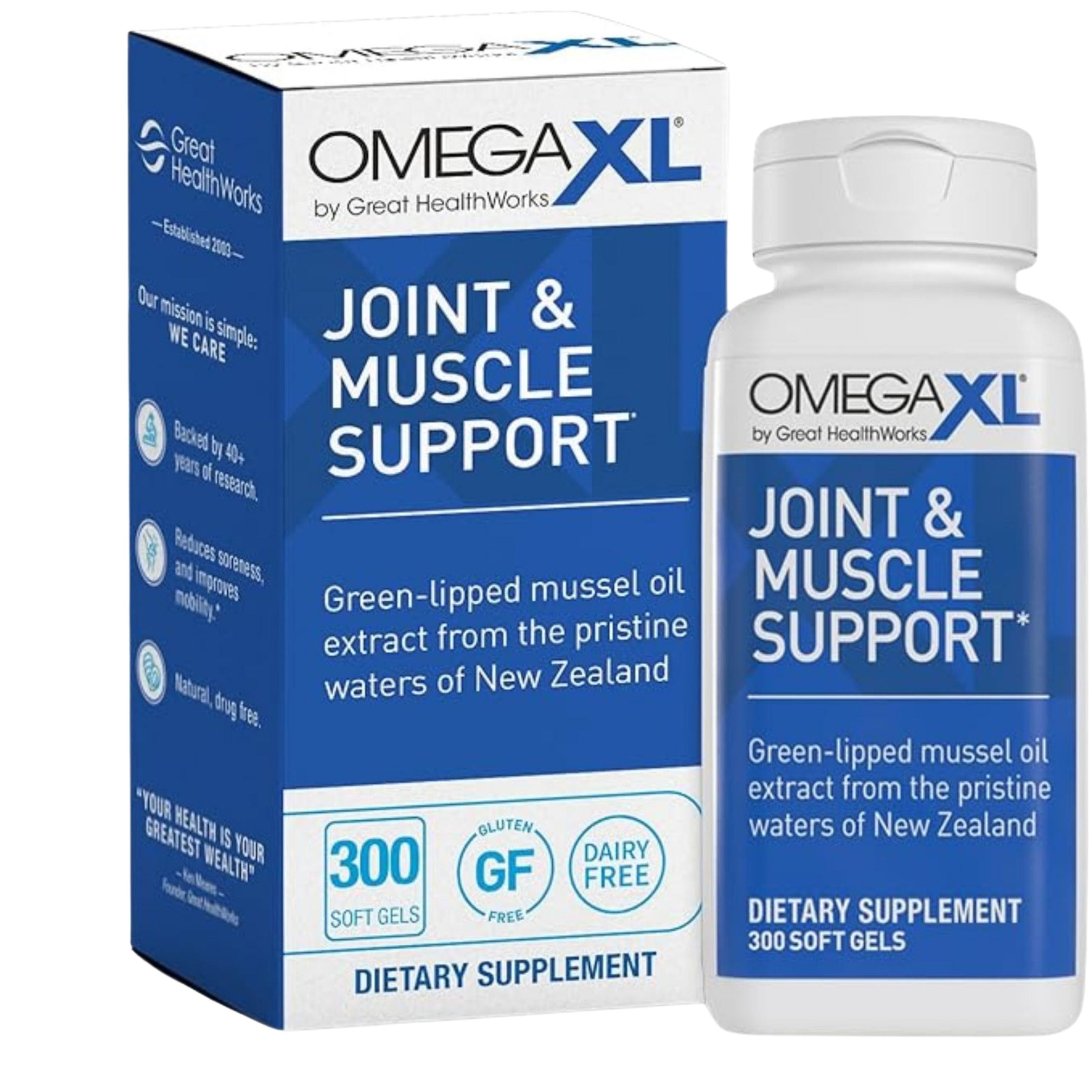 Omega XL Joint Support Supplement with Green Lipped Mussel Omega-3 – 300 Capsules