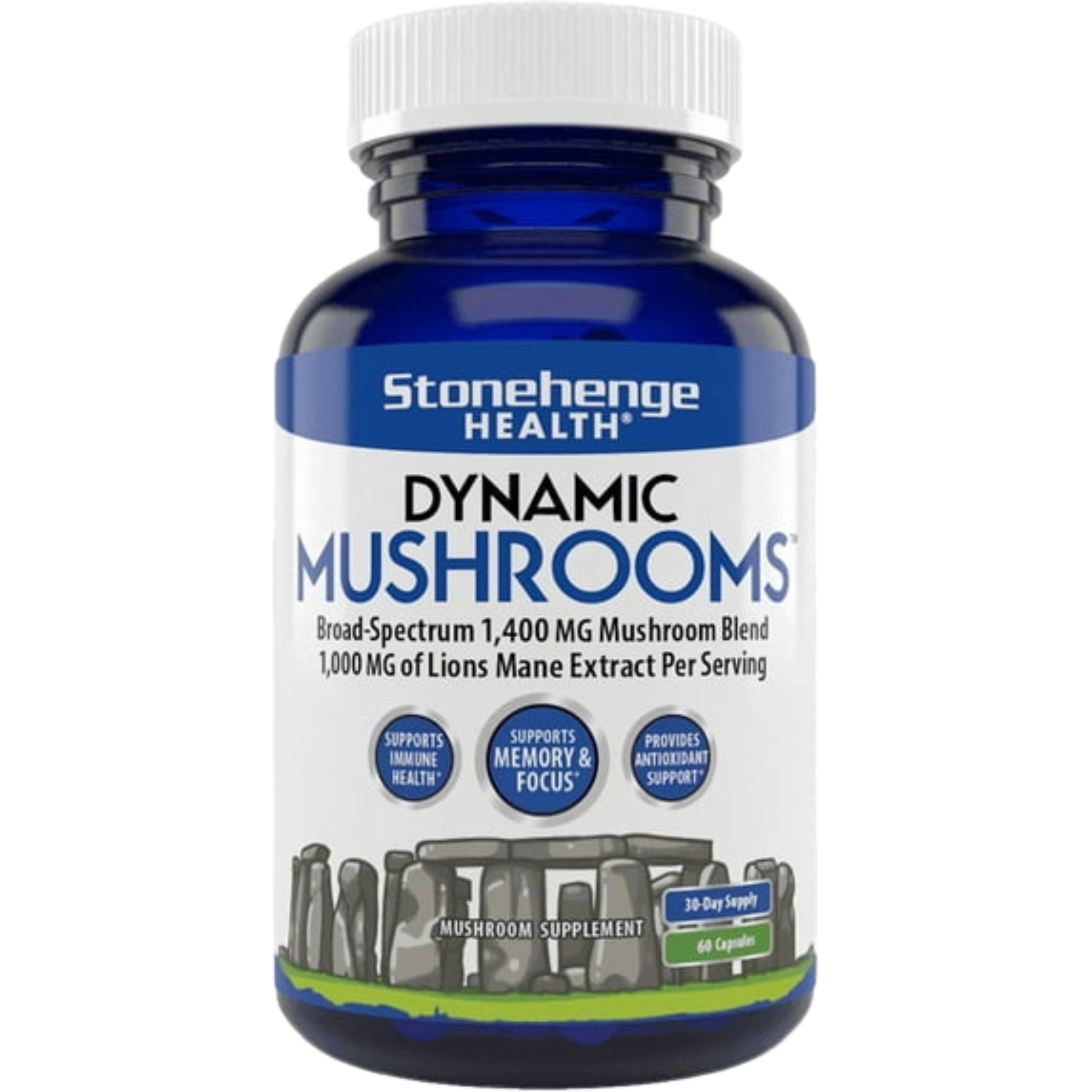 Health Dynamic Mushrooms – 100% Fruiting Bodies & Extracts with Lion’s Mane, Reishi, Chaga, Maitake & Shiitake – Brain & Immune Support – 60 Veggie Capsules